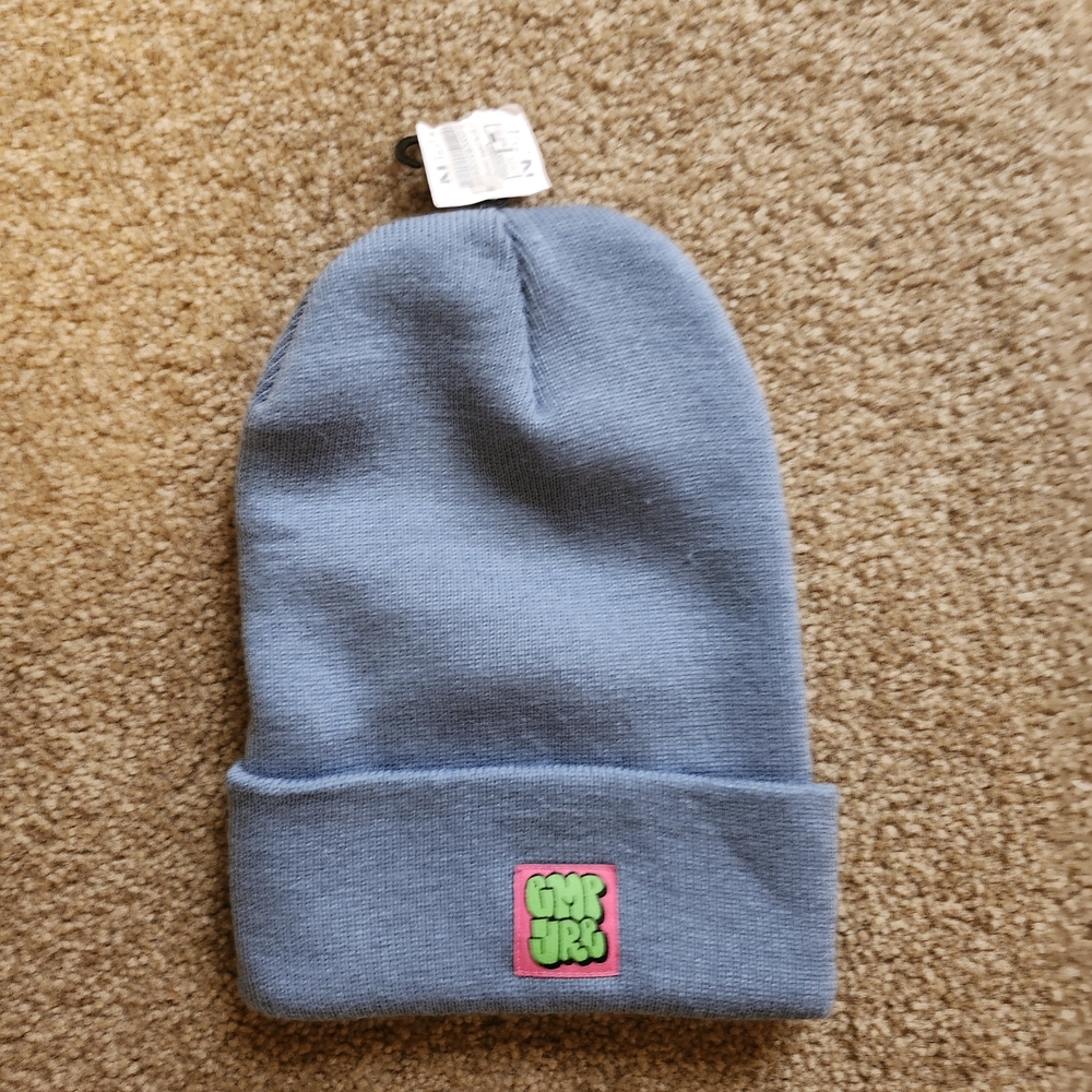 Empyre Blue Kids Beanie with Pink Logo